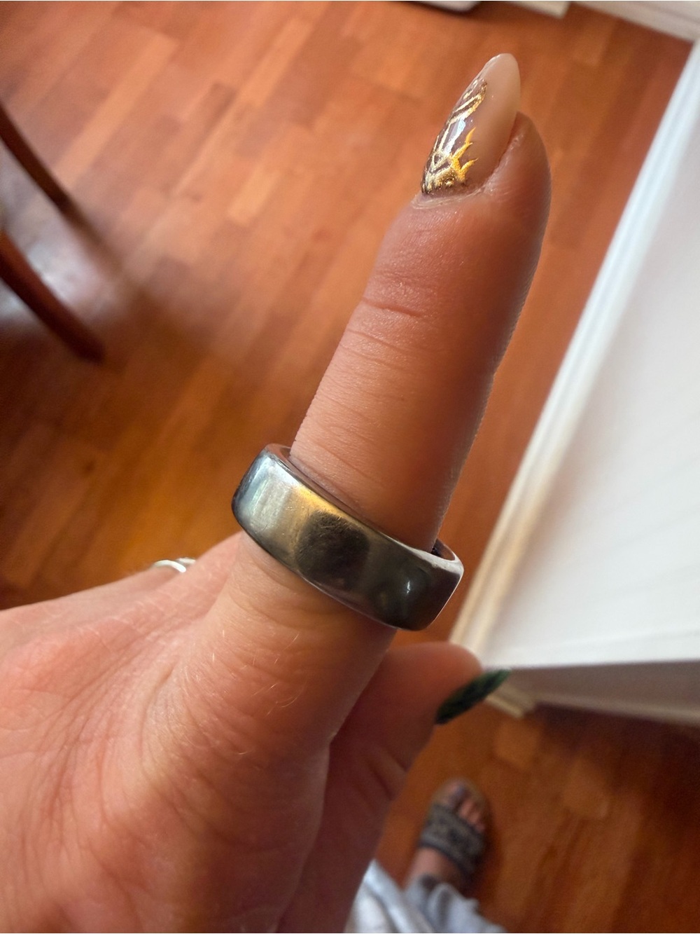 Oura Polished Silver-Tone Wide Band Ring